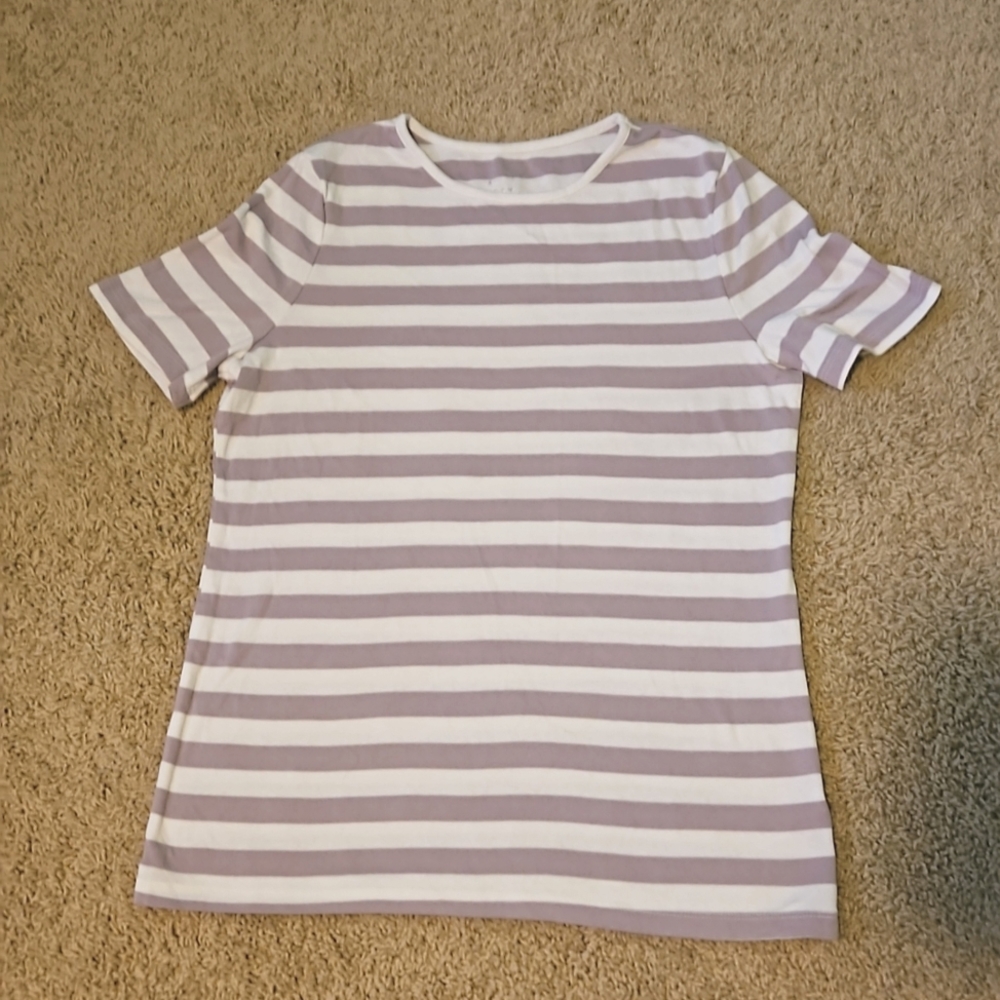 Lilac and white striped shirt